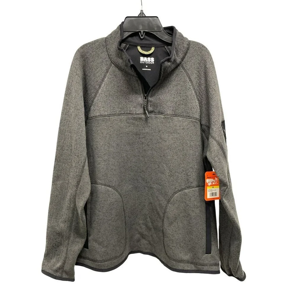 Bass Outdoor Size Medium Quarter Zip Fleece Layering Top NWT - Picture 1 of 6